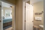 2 bedrooms are located on the first floor and share bathroom